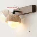 Axyaa LED Wall Lamps Indoor Bedroom Loft Pull Chain Yellow Travertine Vintage Wabi Sabi Mirror Light