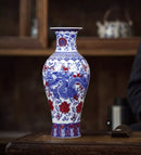 Axyaa Blue and White Porcelain Antique Vase Home Decoration