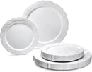 Axyaa Vintage Wedding Party Plastic Plates & Cutlery Set - 80 Guests
