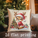 Christmas Animals & Snowflake Printed Pillow Covers by Axyaa - Sofa, Bedroom, Car Decor