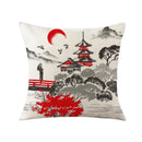 Axyaa New Chinese Style Linen Pillowcase - Ink Landscape Digital Printing