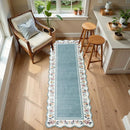 Axyaa Retro Floral Print Runner Rug: Creative Design, Machine Washable, Kitchen Floor Mat