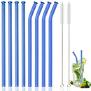 Axyaa Glass Straws - Set of 10 Eco-Friendly Reusable Cocktail Smoothie Bar Accessories