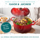 Axya™ 6L Enamelled Cast Iron Soup Pot with Lid - 22cm, 6 Color Options