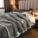 Axyaa Coral Fleece 3-Layer Winter Blanket - Soft, Warm, Washable Quilt