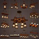 Axyaa Retro Wood Industrial Chandelier Pendant Lights
