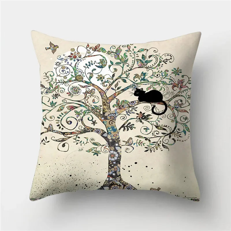 Axyaa Butterfly Cat Animals Design Pillowcase - Nordic Home Decor