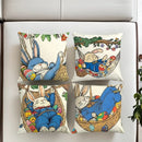 Axyaa Modern Rabbit Lazy Style Pillowcase, Short Plush, Polyester, Cartoon Anime Theme
