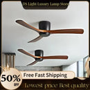 Axyaa Retro Solid Wood Ceiling Fan for Restaurants, Bedrooms & Home - Variable Frequency Electric