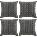Axyaa Soft Plush Striped Corduroy Throw Pillowcase Set for Home Décor