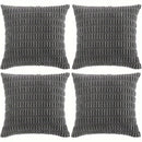 Axyaa Soft Plush Striped Corduroy Throw Pillowcase Set for Home Décor