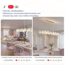 Axyaa Modern French Dining Table with Crystal Chandelier