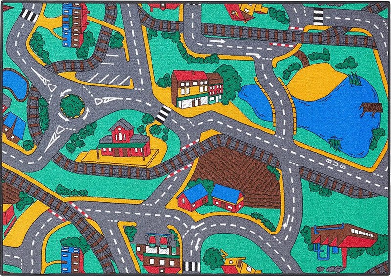 Axyaa Kids' Car Rugs: Non-Slip Room Play Mats for Boys and Girls