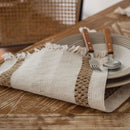 Axyaa Striped Cotton Linen Table Runner with Tassels for Home Dining Decor