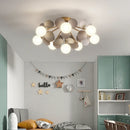 Axyaa Modern Chandelier: Macaron Warm Ceiling Light for Bedroom, Living Room, Dining Room