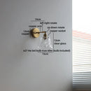 Axyaa Gold LED Crystal Glass Wall Sconce - Modern Nordic Bedroom Balcony Lamp