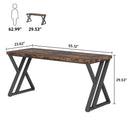 Axyaa 55" Study Desk with Z-Shaped Metal Leg - Modern Home Office Computer Desk