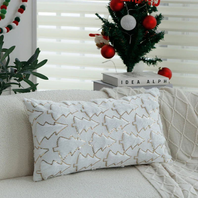 Christmas Tree Pillow Cover 45x45cm by Axyaa: Winter Living Room Décor