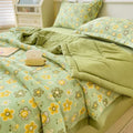 Axyaa Double-sided Cool Feeling Ice Silk Queen Quilt, Summer Comforter