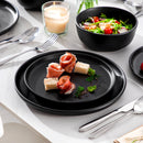 Axyaa Stoneware Black Reactive Glaze Dinnerware Set, Microwave Safe Plates & Bowls