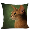 Axyaa Cat Pattern Cushion Cover 45x45cm Linen Pillowcase for Home Sofa Art Decor