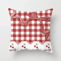 Axyaa Red Checked Print Pillowcase 45*45cm
