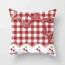 Axyaa Red Checked Print Pillowcase 45*45cm