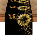 Axyaa Sunflower Silhouette Table Runner: Rustic Wedding Party & Home Decor