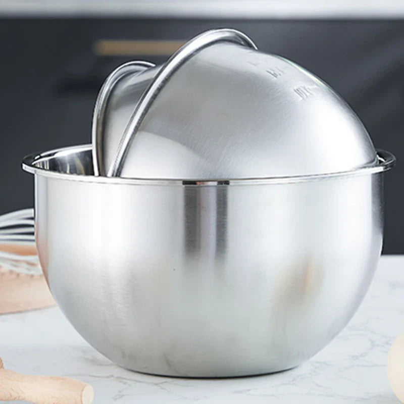 Axyaa Stainless Steel Mixing Bowl with Scale for Kitchen Cooking