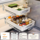 Axyaa Seasoning Storage Rack Cabinet Shelf with Sliding Pantry Basket Tray