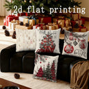 Axyaa Winter Merry Christmas Pillowcase for Sofa, Bedroom, Car - Rectangular Cushion Cover