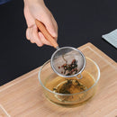 Stainless Steel Colander with Wooden Handle by Axyaa: Multi-function Flour Sieve