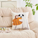 Axyaa Halloween Ghost Pumpkin Embroidered Pillow Cover, 45x45cm, Festive Living Room Decor