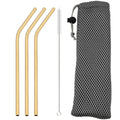 Axyaa Stainless Steel Straw Set with Bag - Eco-Friendly Reusable Bar Accessories