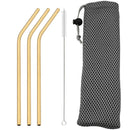 Axyaa Stainless Steel Straw Set with Bag - Eco-Friendly Reusable Bar Accessories