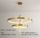 Axyaa Crystal Trumpet Flower Chandelier - Modern Minimalist Living Room Lighting