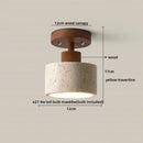 Axyaa Nordic LED Ceiling Light Stone Wood Ball Luxury Ceiling Lamp
