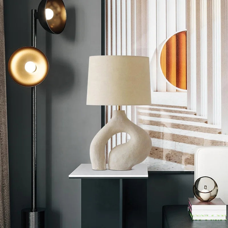 Axyaa Nordic Cloth Art Table Lamp for Living Room Bedroom Study, Creative Design
