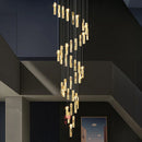 Axyaa Crystal Chandelier Stair Pendant Light Living Room Interior Lighting