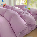Axyaa Pink Bedding Sets 4pcs with Sheet Duvet Cover Pillowcases Twin Size