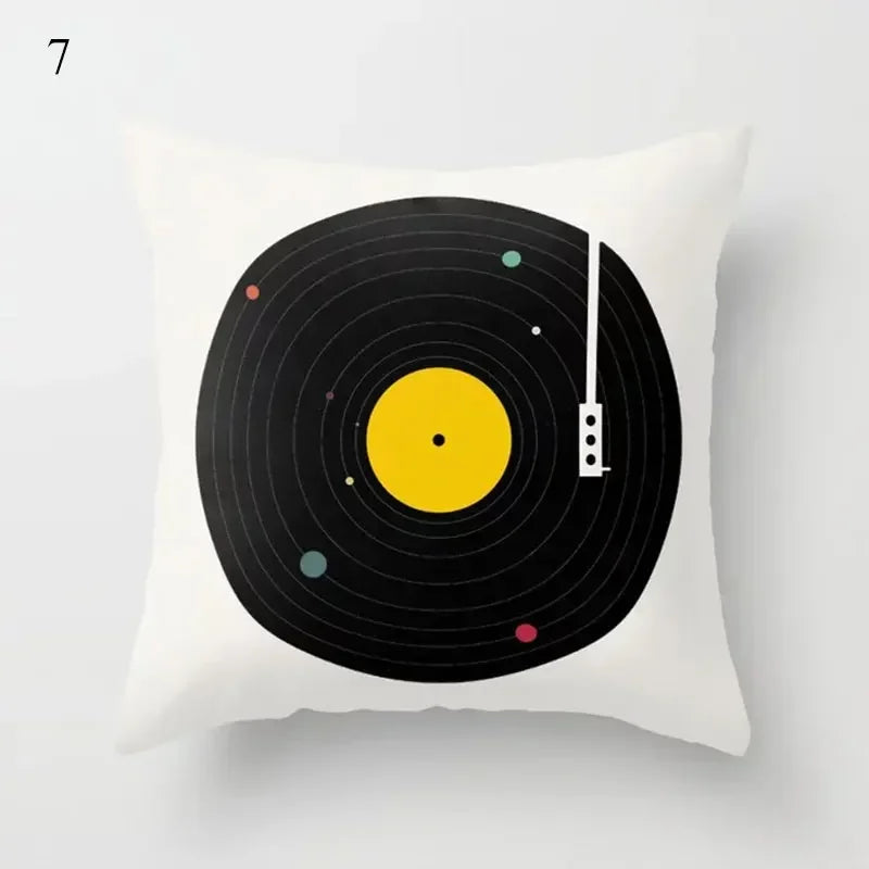 Axyaa Yellow Geometric Print Cushion Pillowcase - 45x45cm