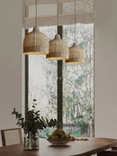 Axyaa Rattan Hanging Chandelier Light Fixture - Japanese Pendant Lamp