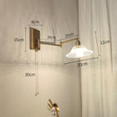 Axyaa Glass LED Wall Sconce Arm Rotate Bedroom Living Room Lights