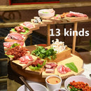 Axya Rotating Sushi Plate Snack Rack Wooden Stand Tray Sashimi Container