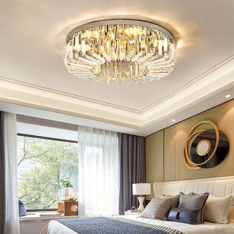 Axyaa Crystal LED Ceiling Light - Luxury Kitchen Living Room Bedroom Lighting