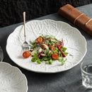Axyaa Ceramic Cabbage Texture Plate Set - White Specialty Tableware