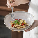 Axya Retro Ceramic Salad and Noodle Bowl for Mixing and Serving, Large Soup Bowl