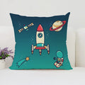 Axyaa Rocket Astronaut Cushion Cover 45*45 Home Decor Pillowcases