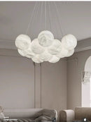 Axyaa White Marble Balls Chandelier - Luxury LED Lighting Fixture for Home Decor