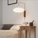 Axyaa Modern Japanese Silk Cloth Wall Lamp for Home, Bedroom, and Office